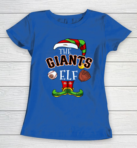 San Francisco Giants Christmas ELF Funny MLB Women's T-Shirt 8