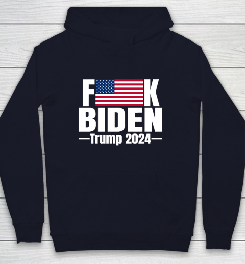 Fuck Biden American Flag Trump 2024 Youth Hoodie 2