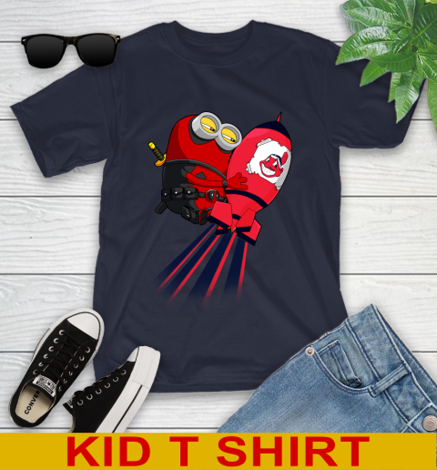 MLB Baseball Cleveland Indians Deadpool Minion Marvel Shirt Youth T-Shirt 2