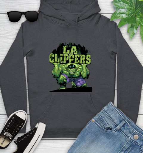 LA Clippers NBA Basketball Incredible Hulk Marvel Avengers Sports Youth Hoodie 8