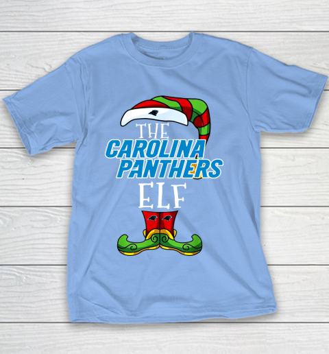 Carolina Panthers Christmas ELF Funny NFL Youth T-Shirt 8