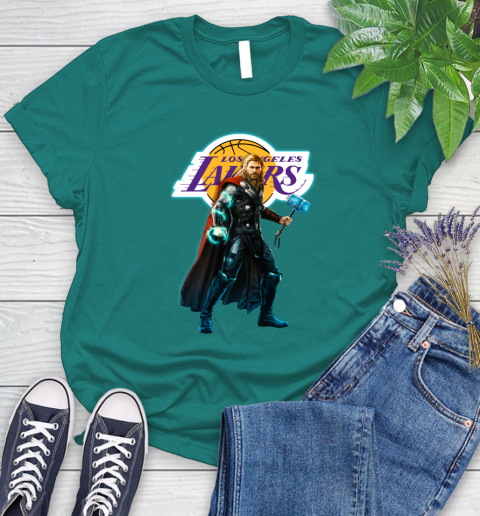 NBA Thor Avengers Endgame Basketball Los Angeles Lakers Women's T-Shirt 12