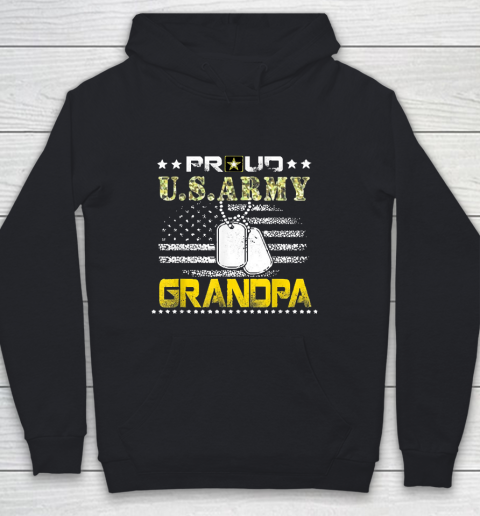Grandpa Funny Gift Apparel  Vintage Proud Grandpa Usarmy Veteran Flag Gif Youth Hoodie