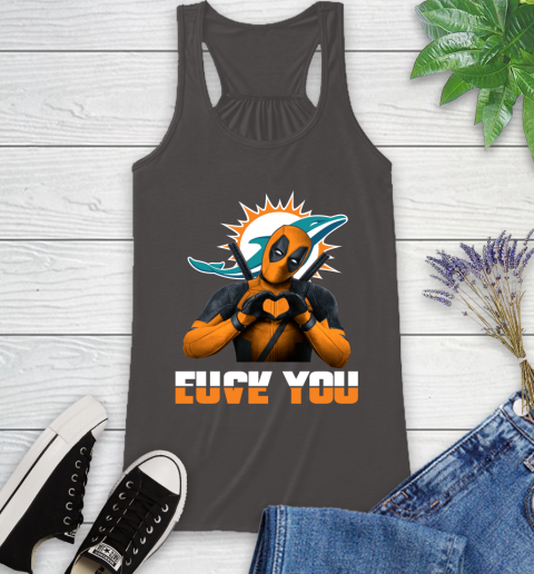 NHL Miami Dolphins Deadpool Love You Fuck You Football Sports Racerback Tank 11