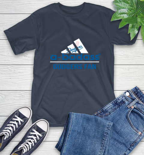 MLB A Badass Los Angeles Dodgers Fan Adidas Baseball Sports T-Shirt 3