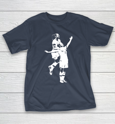 Megan Rapinoe and Alex Morgan Victory Pose  The White Stencil T-Shirt 3