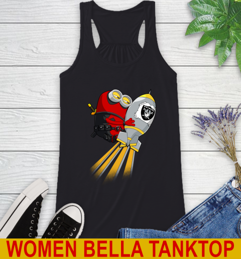 NFL Football Oakland Raiders Deadpool Minion Marvel Shirt Racerback Tank NFL Football Oakland Raiders Deadpool Minion Marvel Shirt Racerback Tank