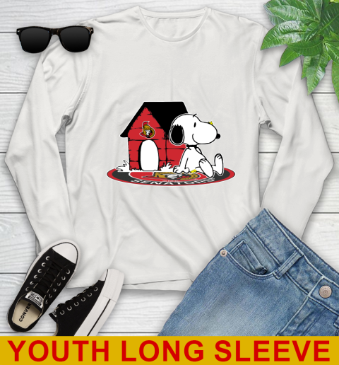 NHL Hockey Ottawa Senators Snoopy The Peanuts Movie Shirt Youth Long Sleeve 12