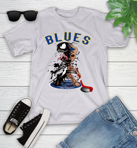 NHL St.Louis Blues Hockey Venom Groot Guardians Of The Galaxy Youth T-Shirt 4
