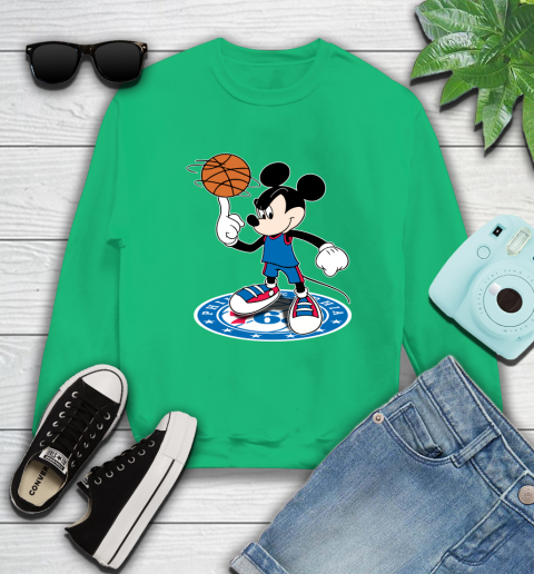 NBA Basketball Philadelphia 76ers Cheerful Mickey Disney Shirt Sweatshirt 7
