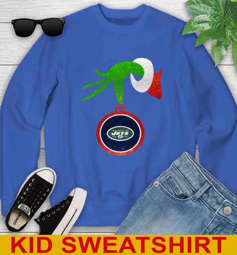 New York Jets Grinch Merry Christmas NFL Football Youth Sweatshirt 7