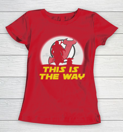 New Jersey Devils NHL Ice Hockey Star Wars Yoda And Mandalorian This Is The Way Women's T-Shirt 9