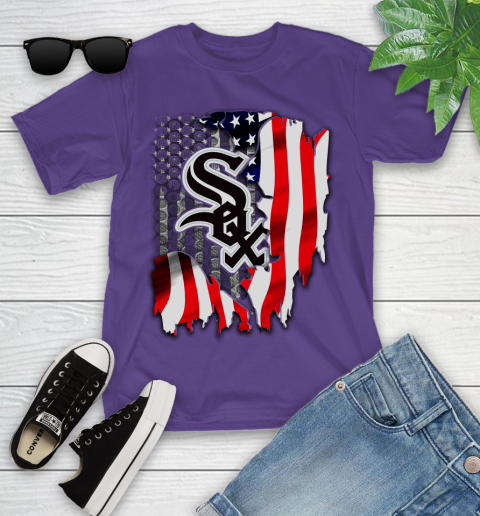 Chicago White Sox MLB Baseball American Flag Youth T-Shirt 3