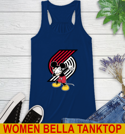 Portland Trail Blazers NBA Basketball Dabbing Mickey Disney Sports Racerback Tank 9