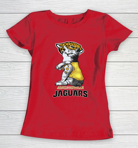 NFL Football My Cat Loves Jacksonville Jaguars Women's T-Shirt 9