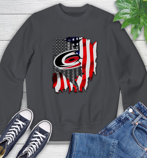 Carolina Hurricanes NHL Hockey American Flag Sweatshirt 6