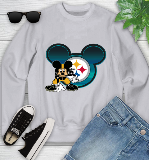 NFL Pittsburgh Steelers Mickey Mouse Disney Football T Shirt Youth Sweatshirt 4