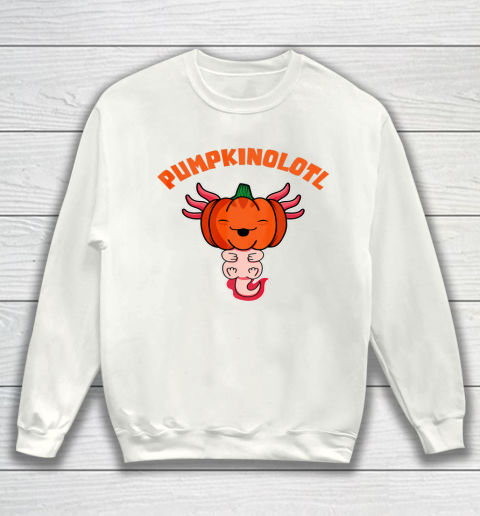 Axolotl Halloween Costume Pumpkinolotl Fall Pumpkin Sweatshirt