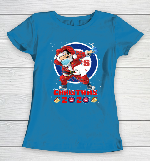 Chicago Cubs Funny Santa Claus Dabbing Christmas 2020 MLB Women's T-Shirt 6