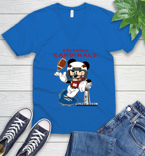 NFL Arizona Cardinals Mickey Mouse Disney Super Bowl Football T Shirt V-Neck T-Shirt 6