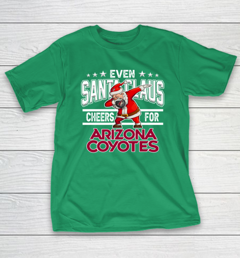 Arizona Coyotes Even Santa Claus Cheers For Christmas NHL T-Shirt 5