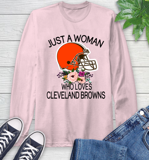 NFL Just A Woman Who Loves Cleveland Browns Football Sports Long Sleeve T-Shirt 8