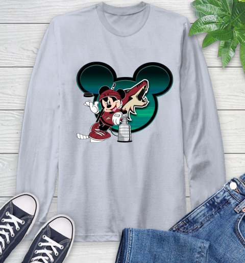 NHL Arizona Coyotes Stanley Cup Mickey Mouse Disney Hockey T Shirt Long Sleeve T-Shirt 6