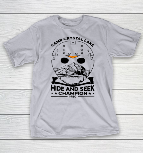 Camp Hide And Seek Champion Crystal Lake 1980 Halloween T-Shirt 14