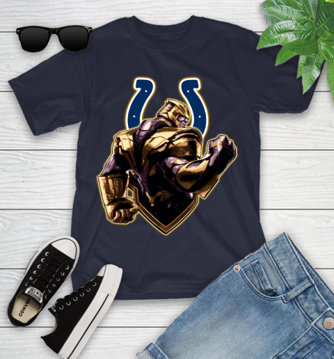NFL Thanos Avengers Endgame Football Sports Indianapolis Colts Youth T-Shirt 3
