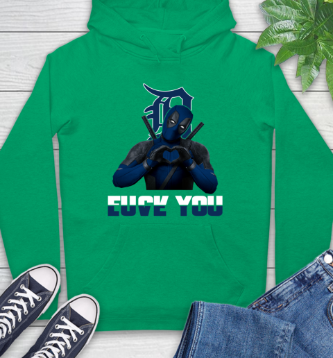 MLB Detroit Tigers Deadpool Love You Fuck You Baseball Sports Hoodie 8