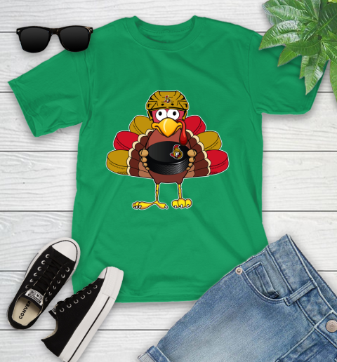 Ottawa Senators Turkey Thanksgiving Day Youth T-Shirt 6