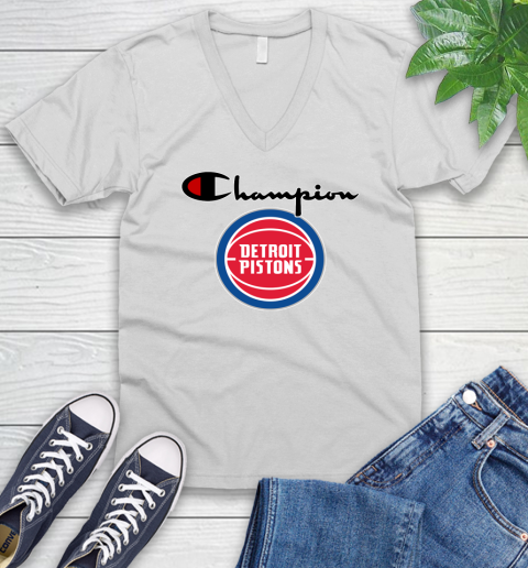 NBA Basketball Detroit Pistons Champion Shirt V-Neck T-Shirt