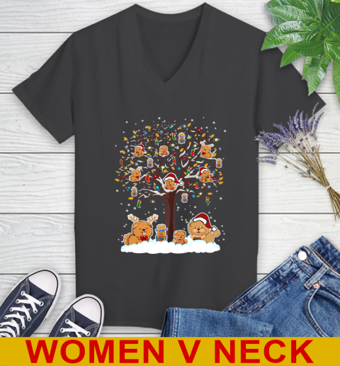 Chow Chow dog pet lover light christmas tree shirt 80