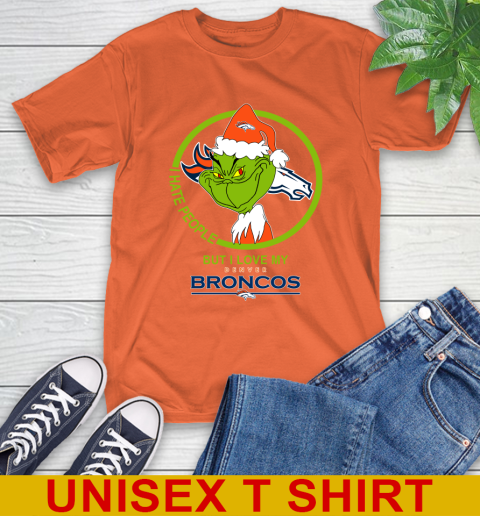Denver Broncos NFL Christmas Grinch I Hate People But I Love My Favorite Football Team T-Shirt 5