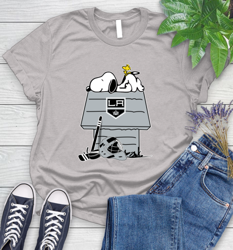 Los Angeles Kings NHL Hockey Snoopy Woodstock The Peanuts Movie Women's T-Shirt 10