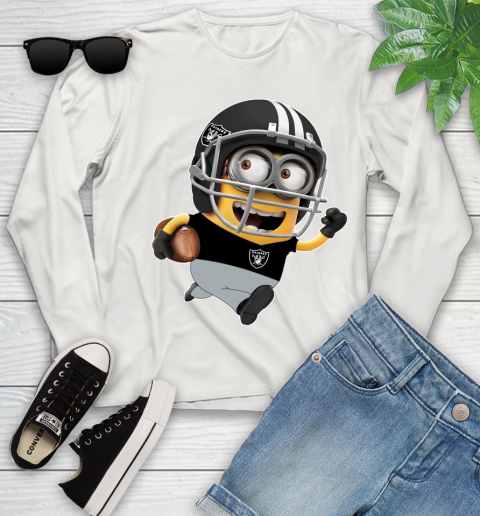 NFL Oakland Raiders Minions Disney Football Sports Youth Long Sleeve 12