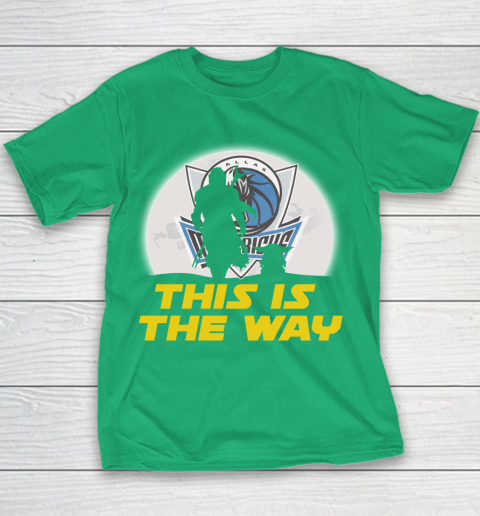Dallas Mavericks NBA Basketball Star Wars Yoda And Mandalorian This Is The Way Youth T-Shirt 3