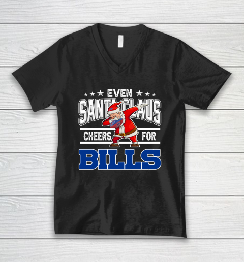 Buffalo Bills Even Santa Claus Cheers For Christmas NFL V-Neck T-Shirt