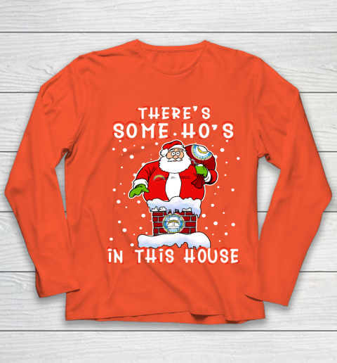 Los Angeles Chargers Christmas There Is Some Hos In This House Santa Stuck In The Chimney NFL Youth Long Sleeve 3