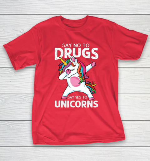 Say No To Drugs Say Yes To Unicorn Anti drug Red Ribbon Week T-Shirt 9