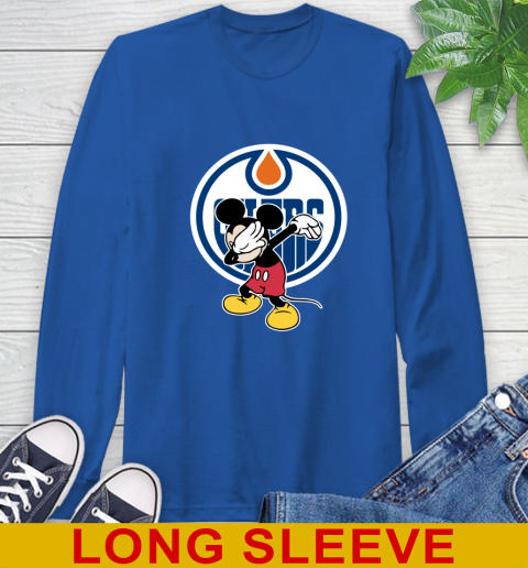 Edmonton Oilers NHL Hockey Dabbing Mickey Disney Sports Long Sleeve T-Shirt 9