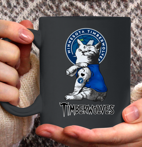 NBA Basketball My Cat Loves Minnesota Timberwolves Ceramic Mug 11oz