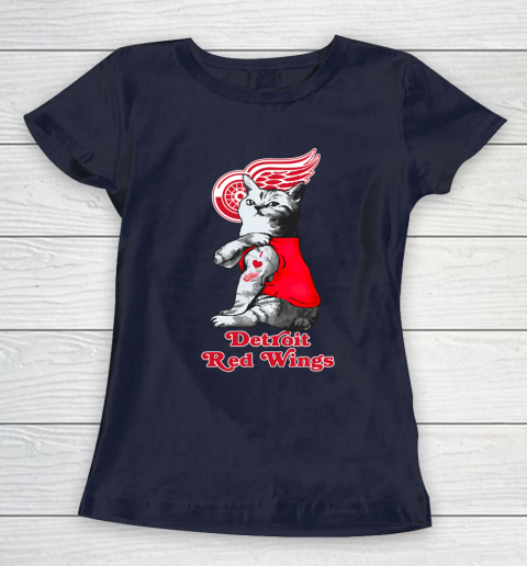 NHL My Cat Loves Detroit Red Wings Hockey Women's T-Shirt 2