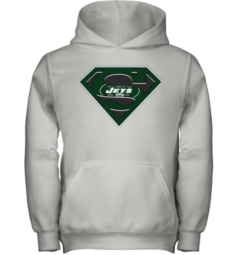 NFL New York Jets LOGO Superman dn7p nfl new york jets logo superman youth hoodie 43 front white