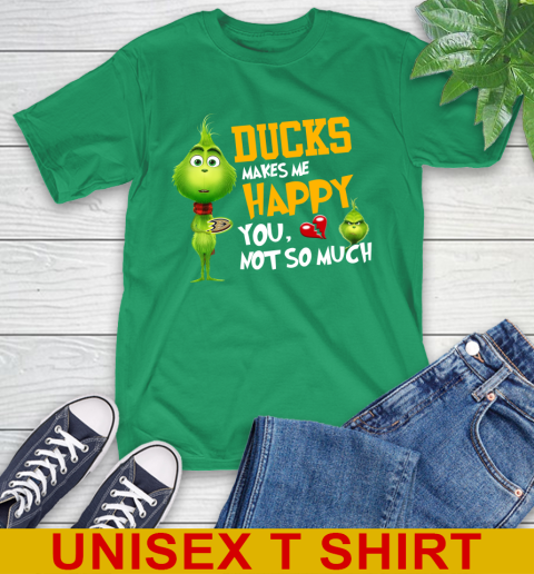 NHL Anaheim Ducks Makes Me Happy You Not So Much Grinch Hockey Sports T-Shirt 7