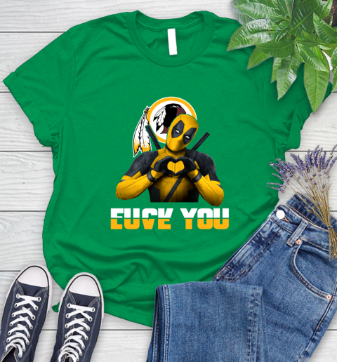 NHL Washington Redskins Deadpool Love You Fuck You Football Sports Women's T-Shirt 9