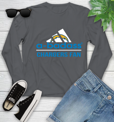 NFL A Badass Los Angeles Chargers Fan Adidas Football Sports Youth Long Sleeve 9