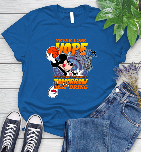 Atlanta Hawks NBA Basketball Mickey Disney Never Lose Hope Women's T-Shirt 12