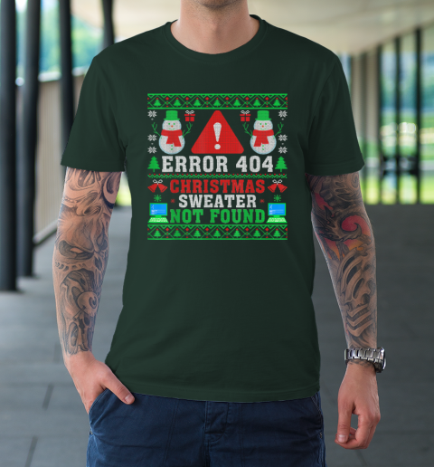 Computer Error 404 Ugly Christmas Sweater Not's Found Xmas T-Shirt 3