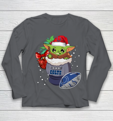 Indianapolis Colts Christmas Baby Yoda Star Wars Funny Happy NFL Youth Long Sleeve 8